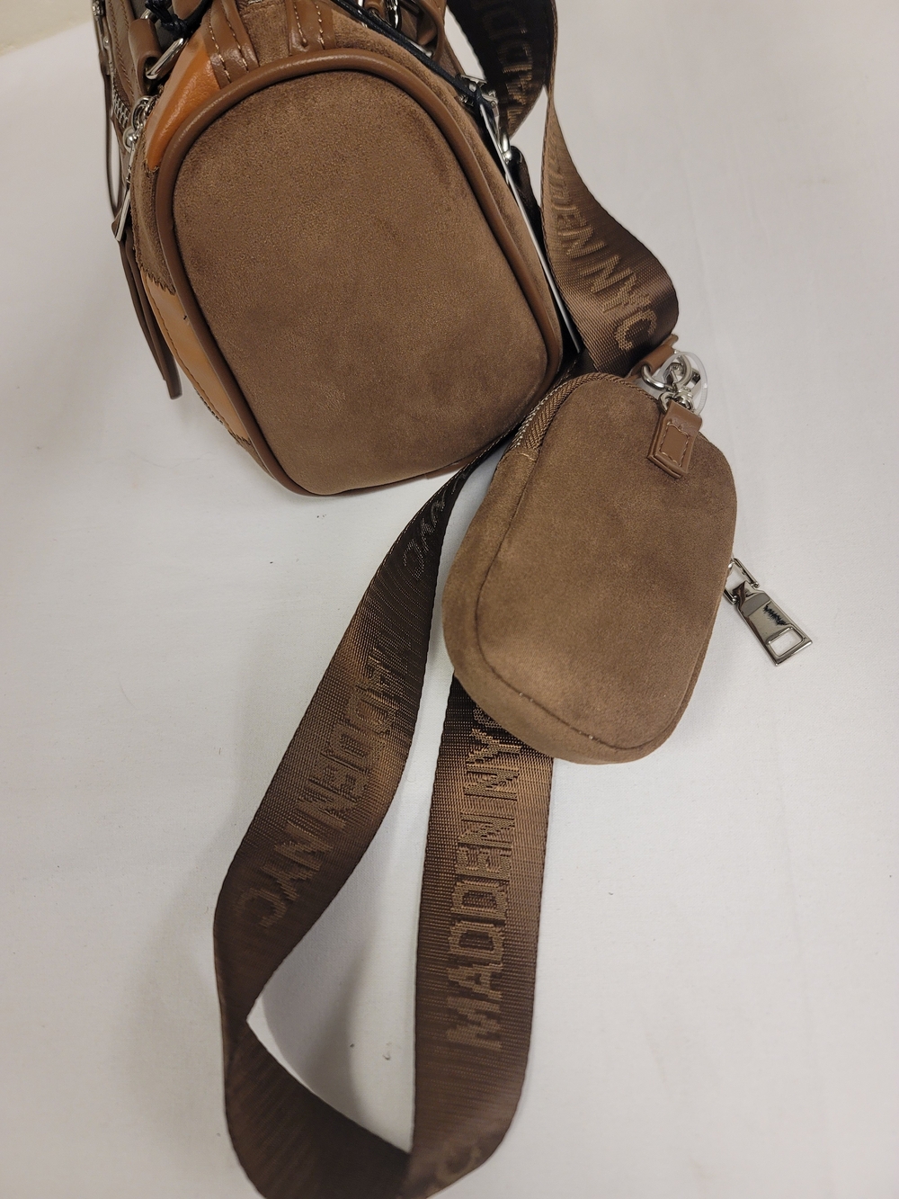 Madden Nyc Brown Patchwork Crossbody Satchel - Picture 3 of 5